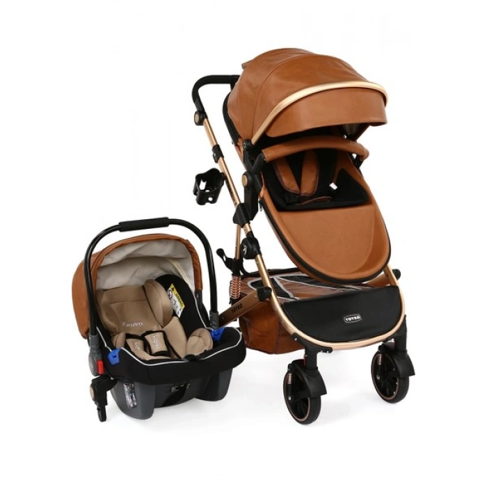Yoyko Capsule Egg Travel Sistem Bebek Arabası Kahve Rose