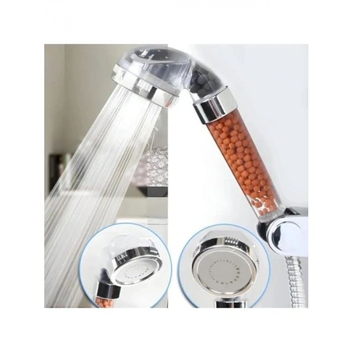 Yüksek Basınçlı Mineral Filtreli El Tipi Duş Başlığı - Su Tasarruflu