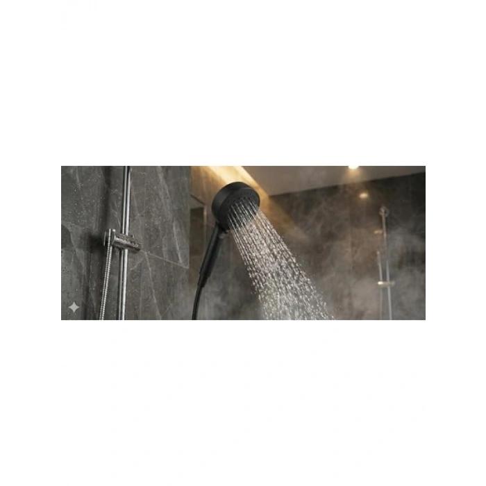 Yüksek Basınçlı Siyah Duş Başlığı – Su Tasarruflu ve Kolay Montajlı Banyo Aksesuarı