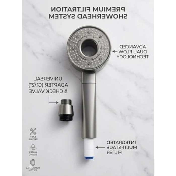 Yüksek Basınçlı Su Tasarruflu Filtreli Duş Başlığı, Modern El Duşu
