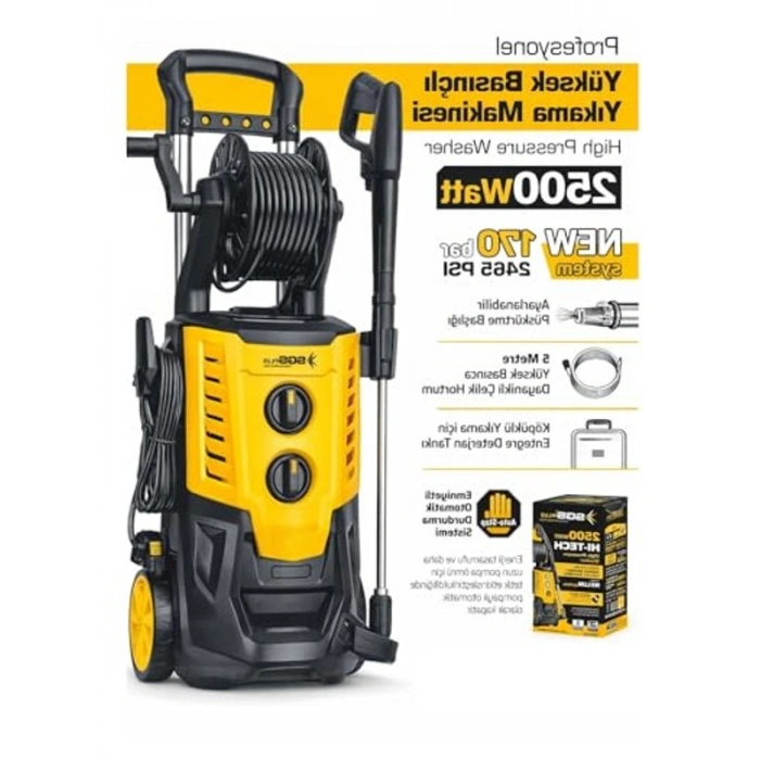 Yüksek Basınçlı Yıkama Makinesi, 2500W Güç ile Derin Temizlik