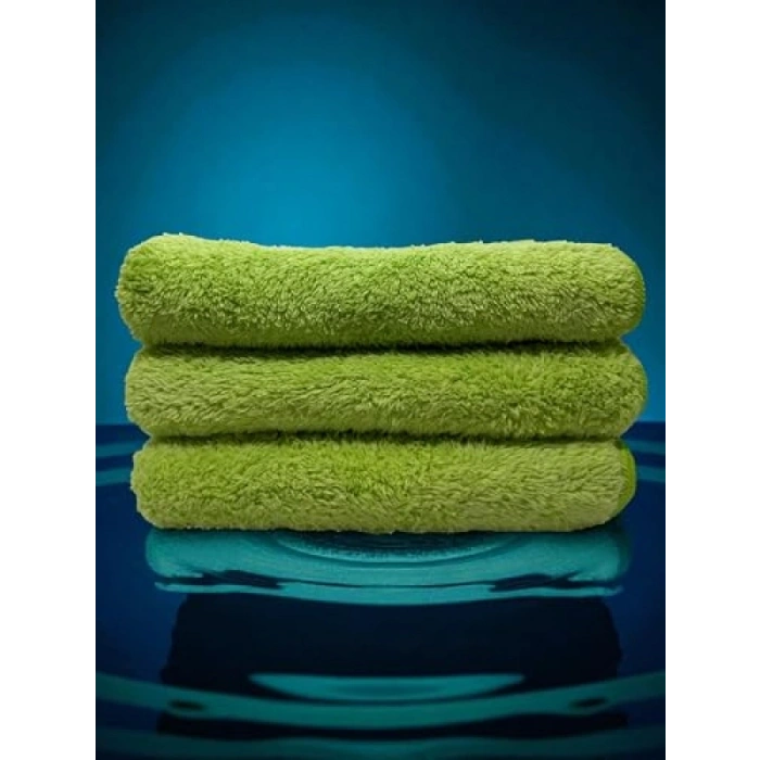 Yüksek GSMli Yeşil Mikrofiber Araç Cila Bezi - 50x70 cm