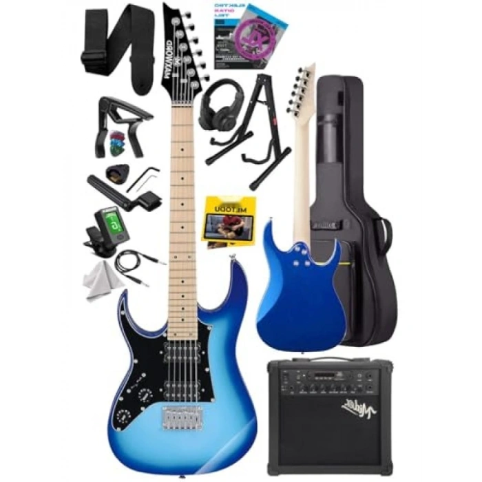 Yüksek Kalite 25W Amfili Elektro Gitar Seti - Maple Klavye