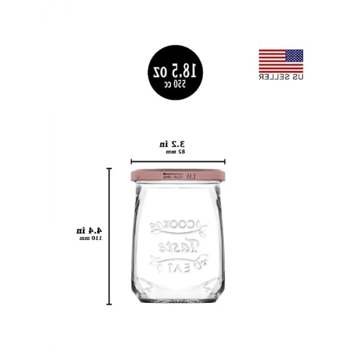 Yüksek Kalite Tekli Cam Kavanoz - 550 cc