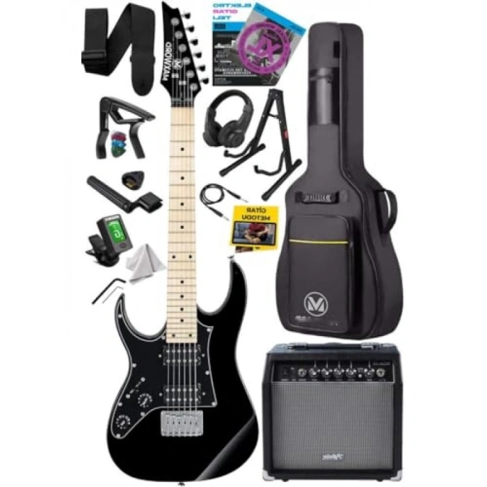 Yüksek Kaliteli 35W Amfili Elektro Gitar Seti