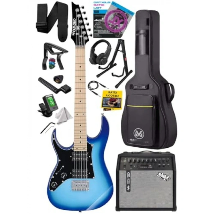 Yüksek Kaliteli Elektro Gitar Seti 50W Amfili