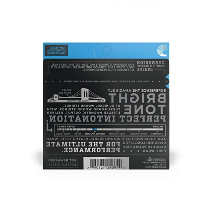 Yüksek Kaliteli Elektro Gitar Tel Seti, XL 9-42, Nikel Kaplama