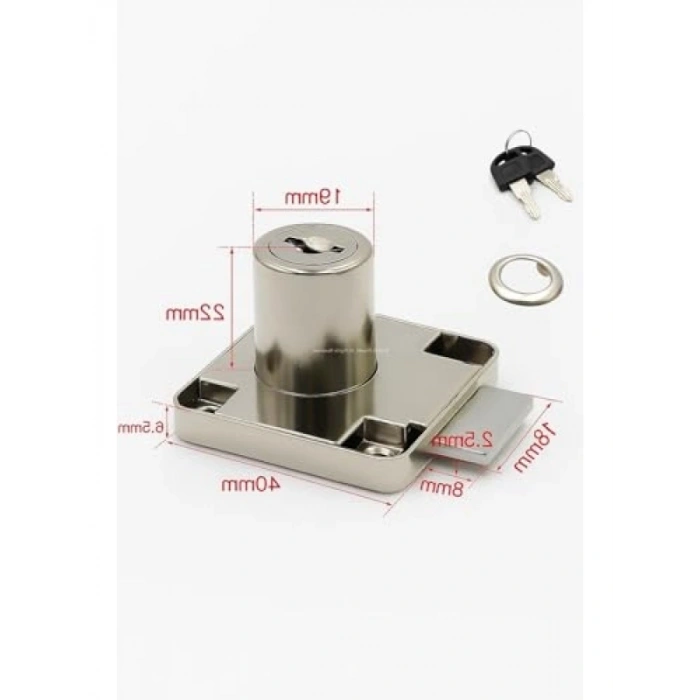 Yüksek Kaliteli Kare Çekmece Kilidi, 22 mm