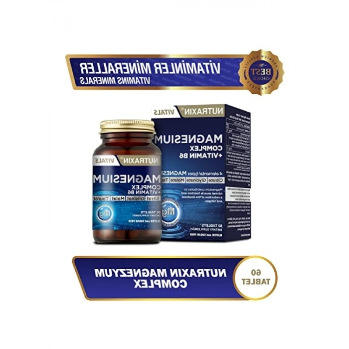 Yüksek Kaliteli Magnezyum Kompleks Gıda Takviyesi, 60 Tablet