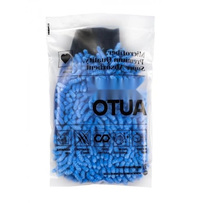 Yüksek Kaliteli Mikrofiber Araç Yıkama Eldiveni - Mavi