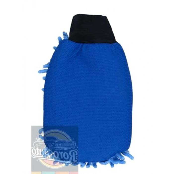 Yüksek Kaliteli Mikrofiber Araç Yıkama Eldiveni - Mavi