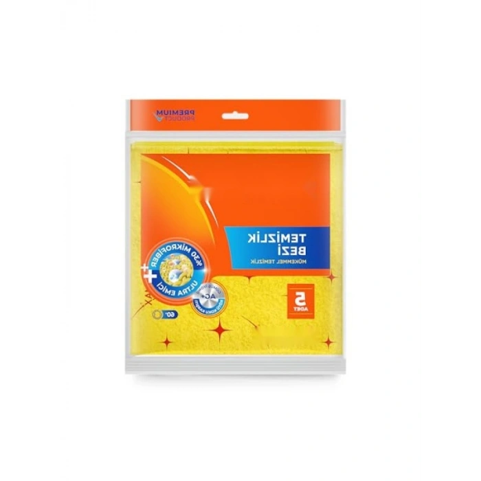 Yüksek Kaliteli Mikrofiber Temizlik Bezi, 5li Paket