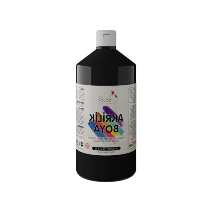 Yüksek Kaliteli Siyah Akrilik Boya - 1000gr