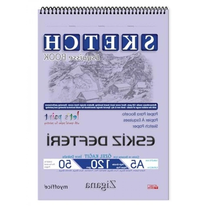 Yüksek Kaliteli Spiralli Eskiz Defteri - 50 Yaprak