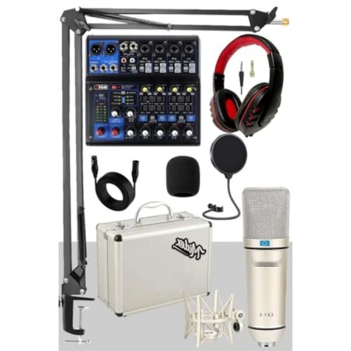 Yüksek Kaliteli Stüdyo Kayıt Ekipmanı Seti - Mikrofon ve Mixer