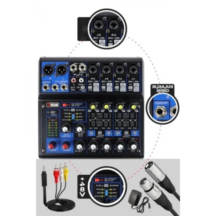 Yüksek Kaliteli Stüdyo Kayıt Ekipmanı Seti - Mikrofon ve Mixer