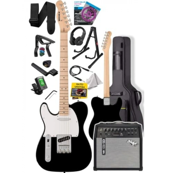 Yüksek Kaliteli Tele Kasa Maple Klavye 2 Single-Coil 50W Amfili Elektro Gitar