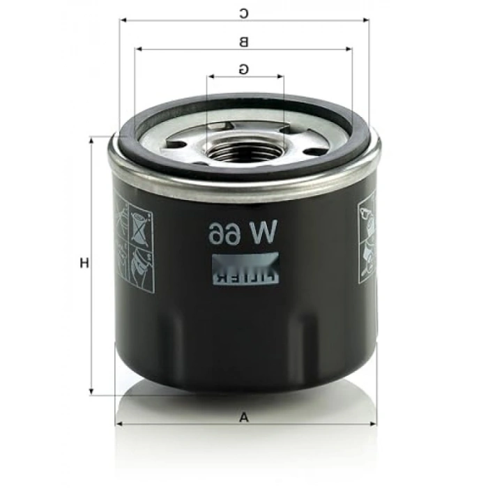 Yüksek Kaliteli Yağ Filtresi W 66