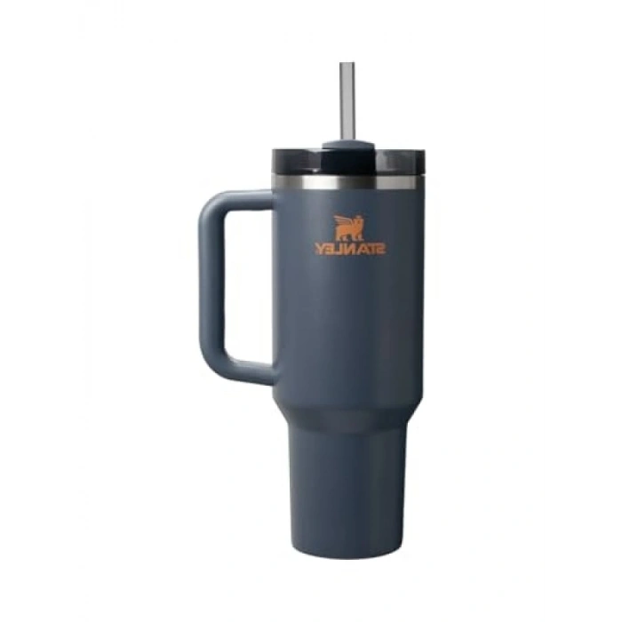 Yüksek Kapasiteli Pipetli Termos Bardak, Lacivert, 0.89 Litre