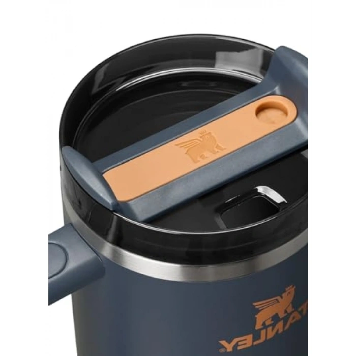 Yüksek Kapasiteli Pipetli Termos Bardak, Lacivert, 0.89 Litre