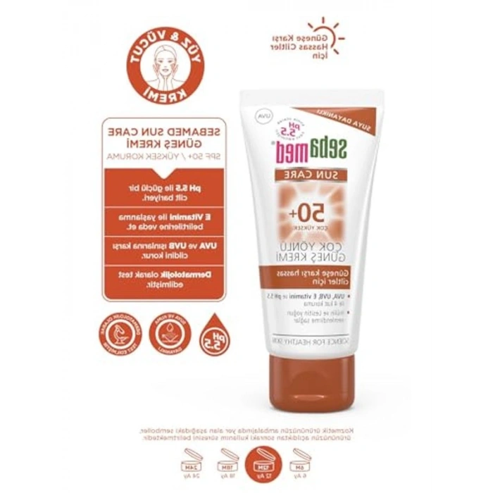 Yüksek Koruma Güneş Kremi, 50 SPF - Set, 50 ml