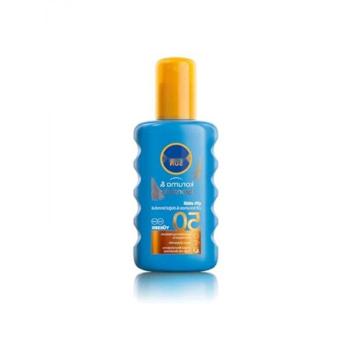 Yüksek Koruyucu SPF50 Bronzluk Vücut Güneş Spreyi 200ml
