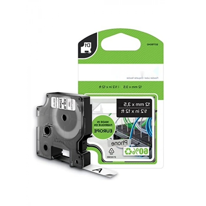 Yüksek Performanslı Esnek Naylon Etiket Bant, 12 mm x 3.5 m