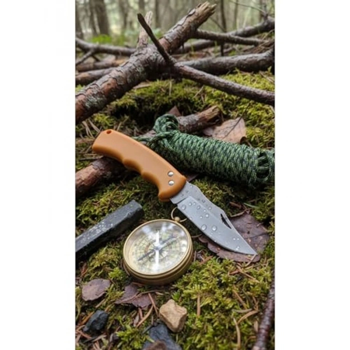 Yüksek Performanslı Kamp Çakısı, Sarı Plastik Saplı