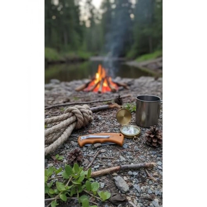 Yüksek Performanslı Kamp Çakısı, Sarı Plastik Saplı