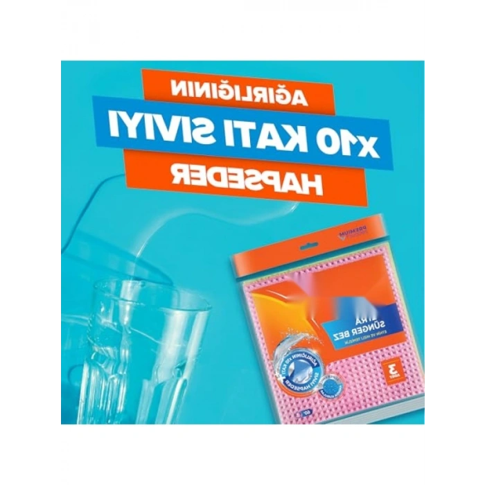 Yüksek Performanslı Ultra Sünger Bez 3lü Paket | 10 Kat Su Emme Kapasitesi