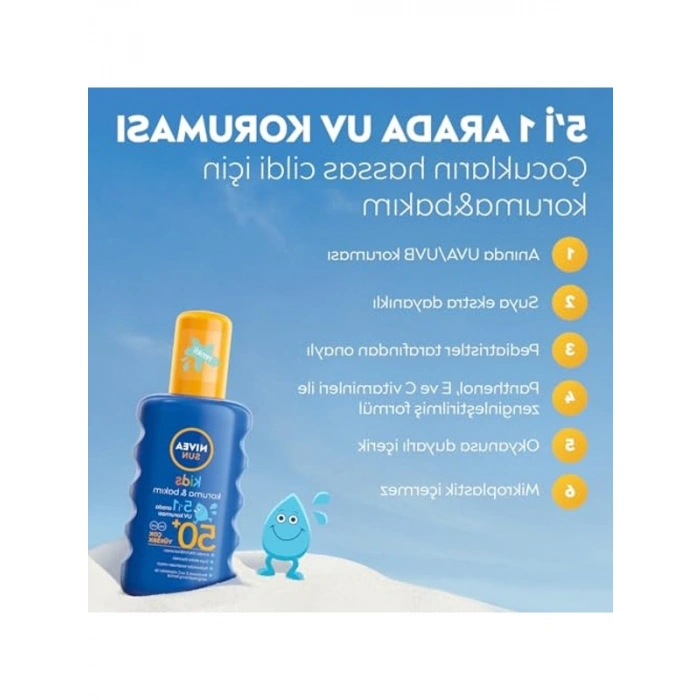 Yüksek SPF 50 Güneş Koruyucu Vücut Spreyi, Suya Dayanıklı 200 ml