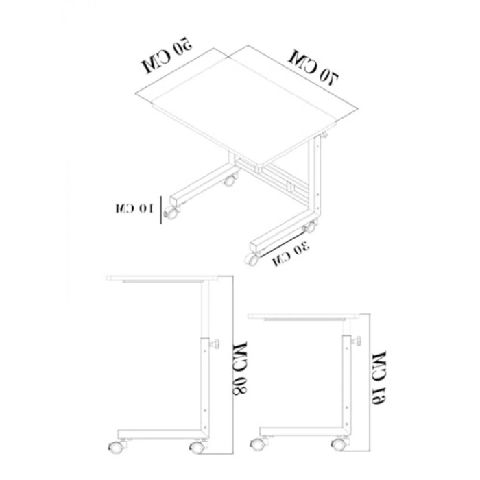 Yükseklik Ayarlı MDF Çalışma Masası, Laptop Kullanımı İçin