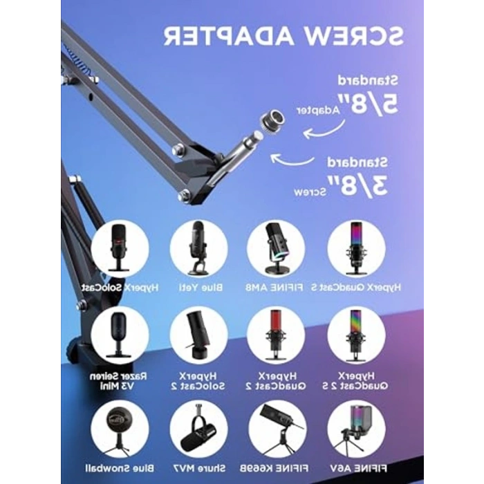 Yükseltilmiş Mikrofon Kolu Standı