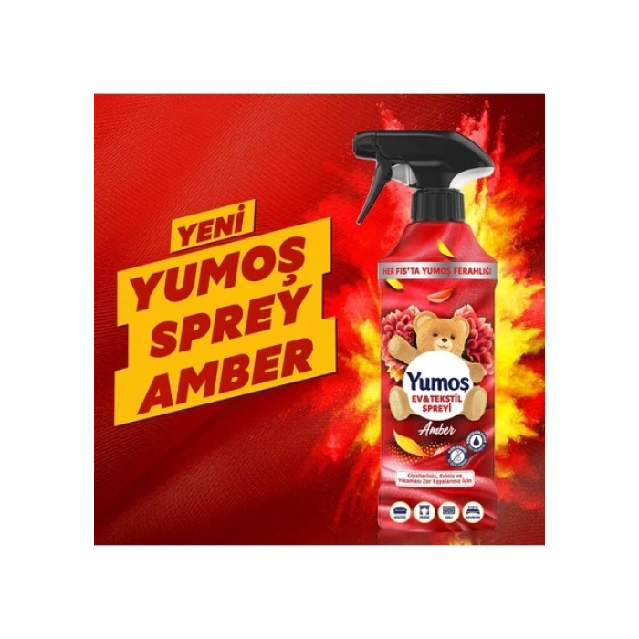 Yumoş Ev ve Tekstil Spreyi Amber Yıkanması Zor Eşyalar İçin 450 ml