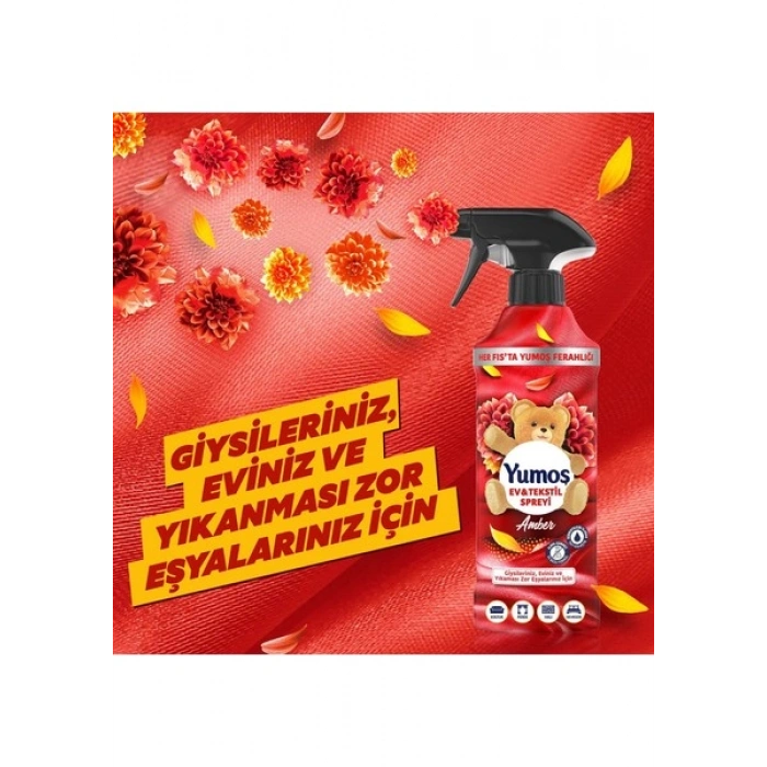 Yumoş Ev ve Tekstil Spreyi Amber Yıkanması Zor Eşyalar İçin 450 ml