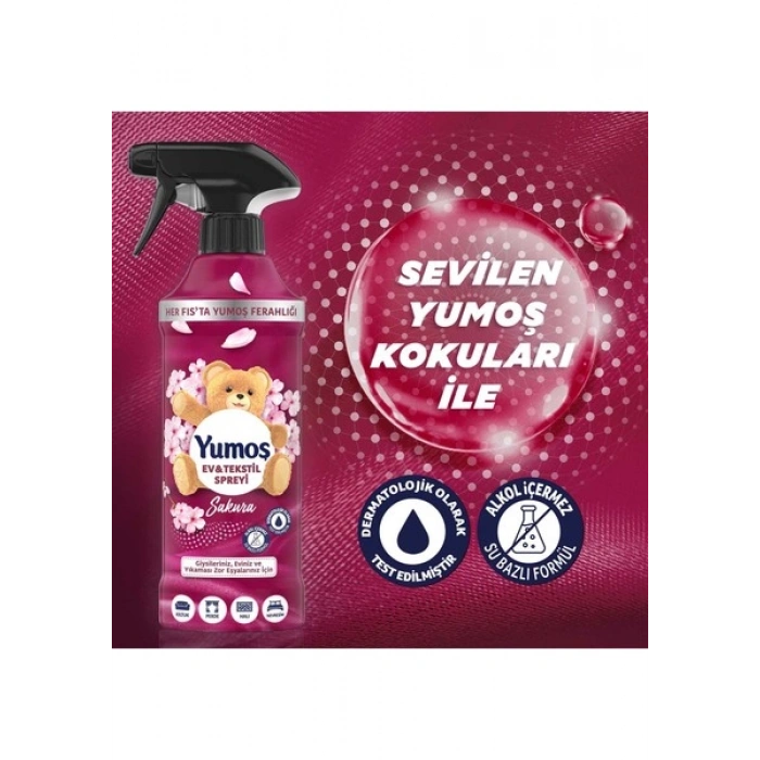 Yumoş Ev ve Tekstil Spreyi Sakura Yıkanması Zor Eşyalar İçin 450 ml