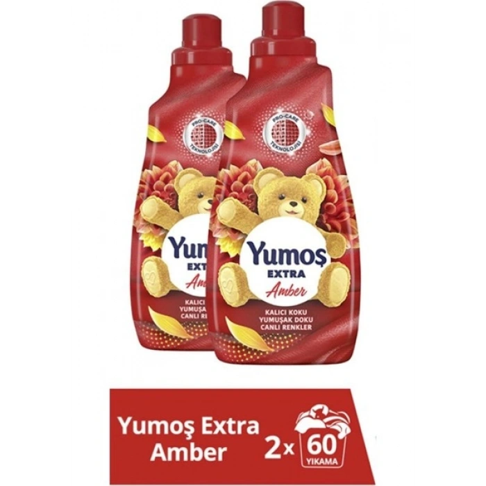Yumoş Extra Çamaşır Yumuşatıcısı Amber 1440 ml 2 Adet Yumoş Amber 1440