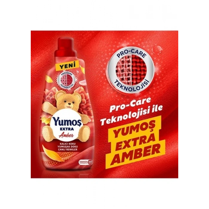 Yumoş Extra Çamaşır Yumuşatıcısı Amber 1440 ml 2 Adet Yumoş Amber 1440