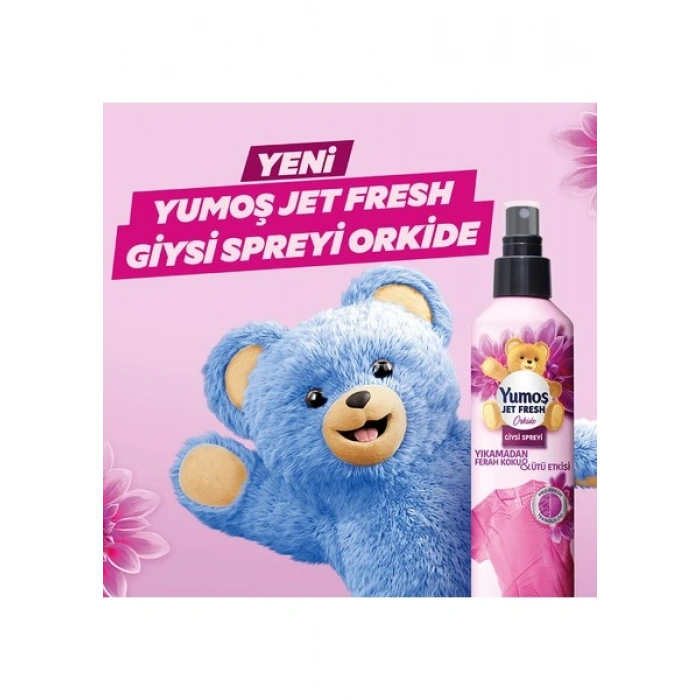Yumoş Jet Fresh Giysi Spreyi Yıkamadan Ferah Koku ve Ütü Etkisi Orkide 200 ml