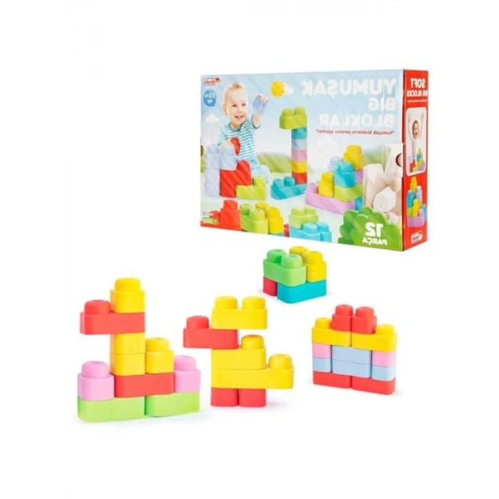 Yumuşak 12 Parça Big Bloklar ile Eğlenceli Oyun