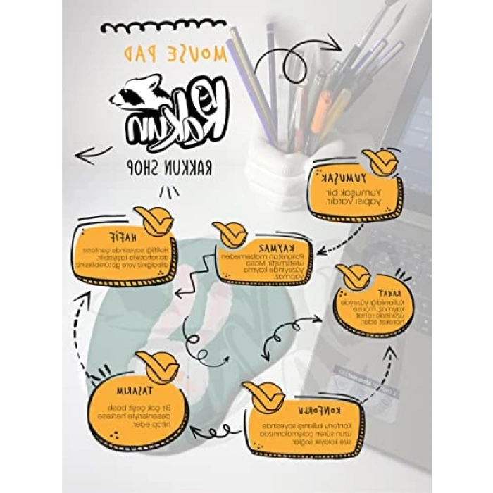 Yumuşak Dokulu Bilek Destekli Mouse Pad