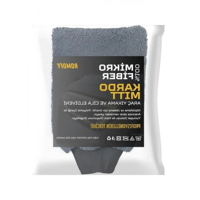 Yumuşak Dokulu Çift Taraflı Mikrofiber Oto Yıkama Eldiveni