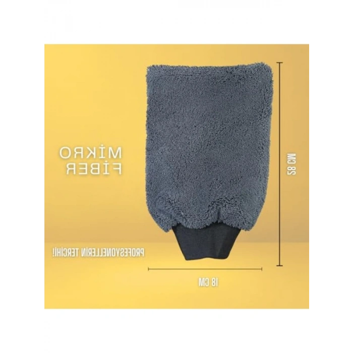 Yumuşak Dokulu Çift Taraflı Mikrofiber Oto Yıkama Eldiveni