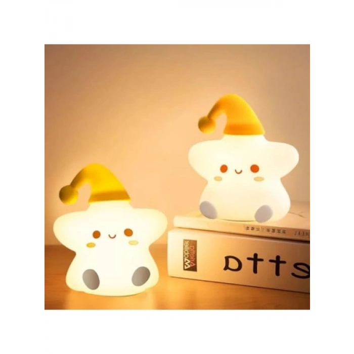 Yumuşak Dokunmatik Çocuk Gece Lambası - RGB Renk Modu, USB Şarjlı