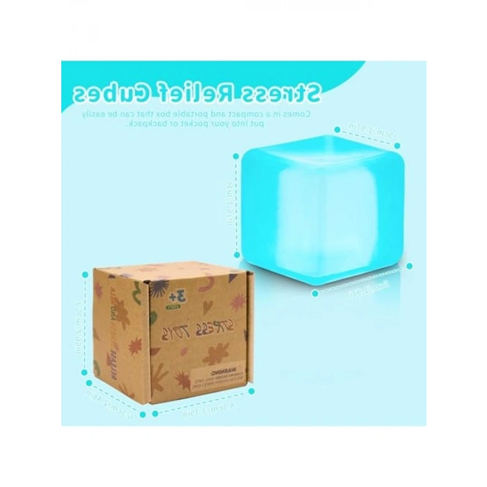 Yumuşak Duyusal Stres Giderici Küp, 5 cm Mavi Renk