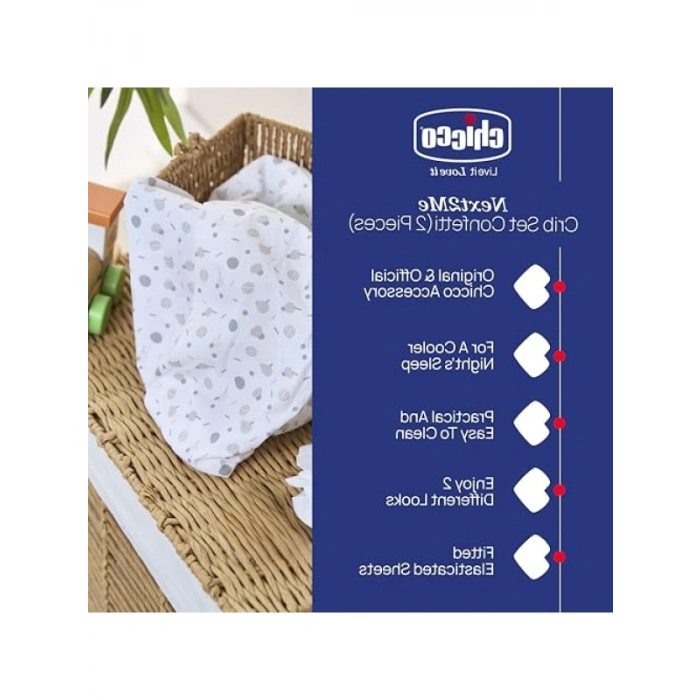 Yumuşak Pamuklu İki Parça Çarşaf Seti - N2M Confetti