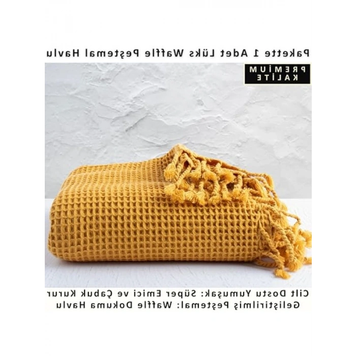 Yumuşak Pamuklu Waffle Plaj Havlusu, 90x180 cm Ölçüler