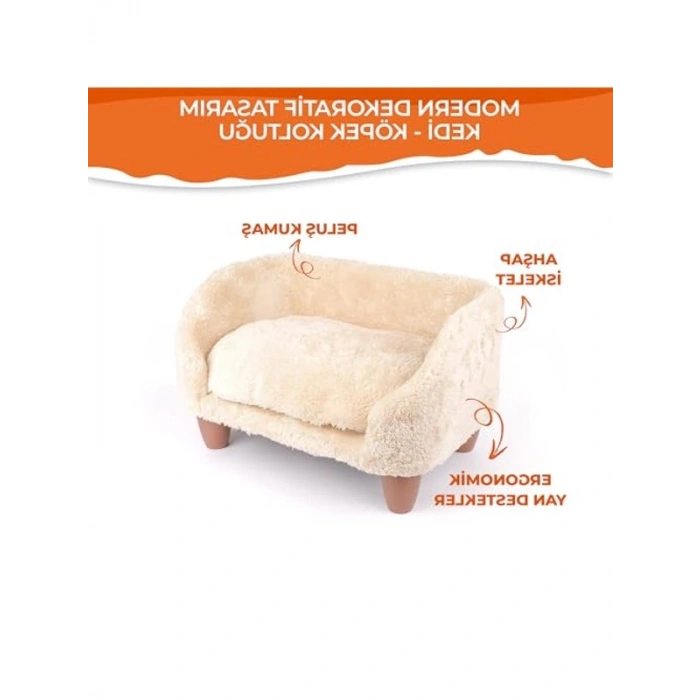 Yumuşak Peluş Kedi Koltuğu, Çıkarılabilir Kılıf, Konforlu Yatak