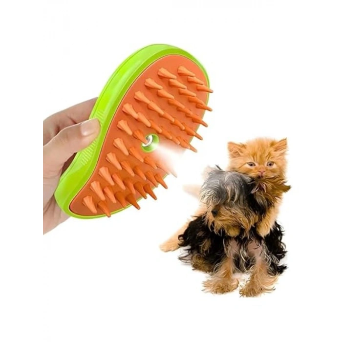 Yumuşak Silikon Başlıklı Buharlı Kedi ve Köpek Tarağı