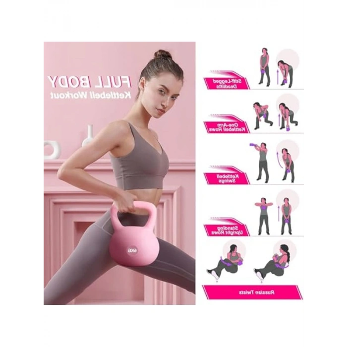 Yumuşak Tabanlı Metal Kumlu Kettlebell - Dayanıklı ve Ses Yapmaz